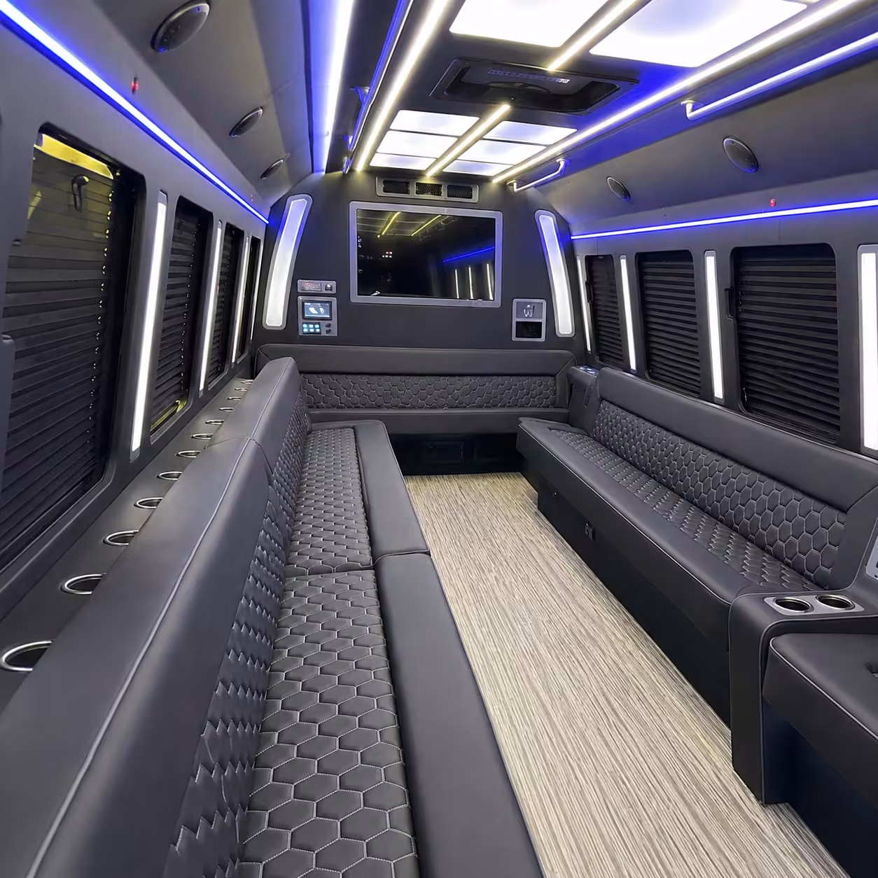 50 passenger party bus inside