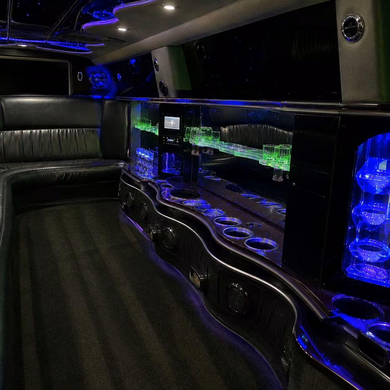 escalade limo inside